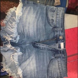 Three pairs of jean shorts